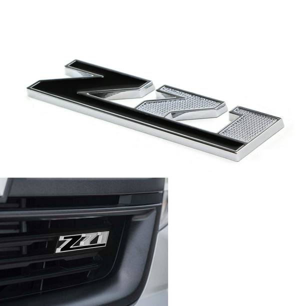Z71 Emblem Badge for Gm Chevrolet Silverado Chrome Black 1x Grille Small
